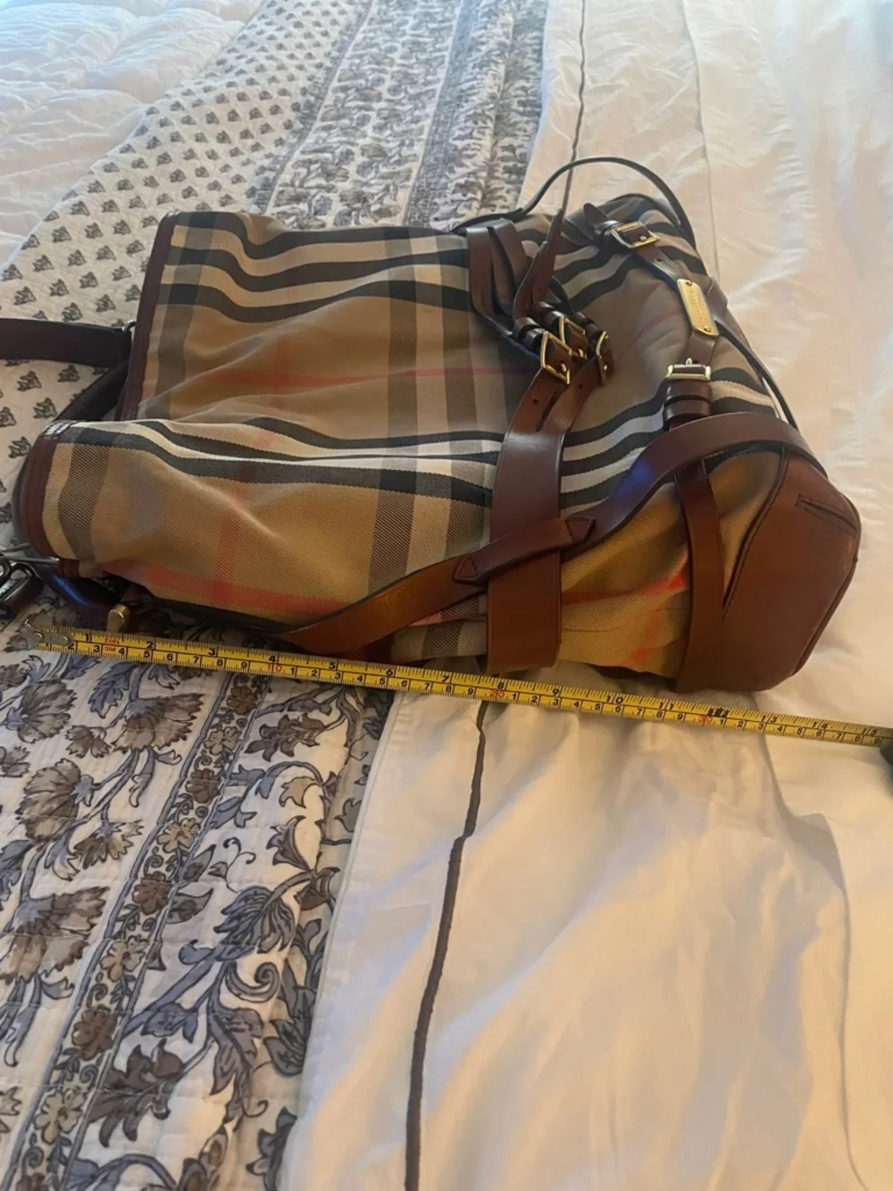 Burberry Canvas Bucket Bag with Brown Leather Trim - Picture 12 of 12
